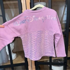 Girls Disney World spirit jersey sequins lavender 50th anniversary embroidered